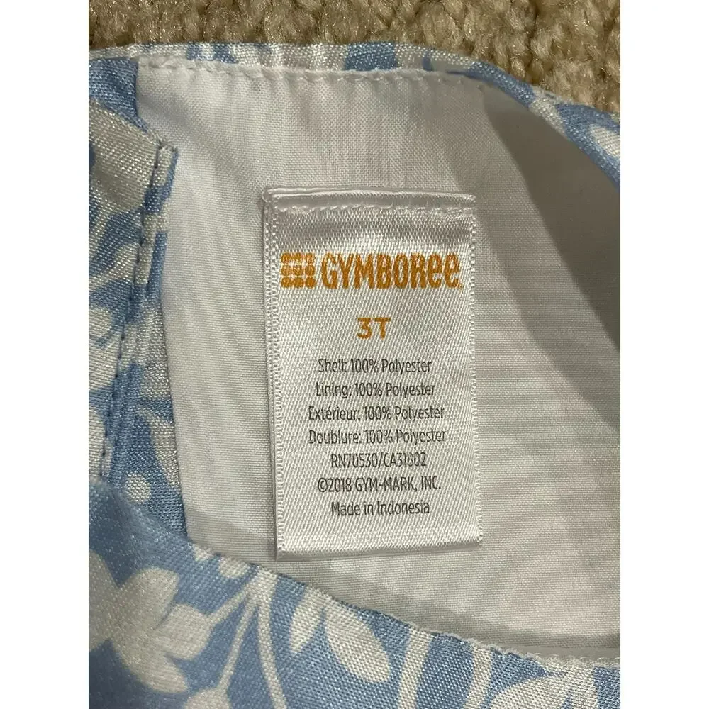Gymboree Girls Dress Size 3T Blue White Easter Bow Formal Party Grandmillennial